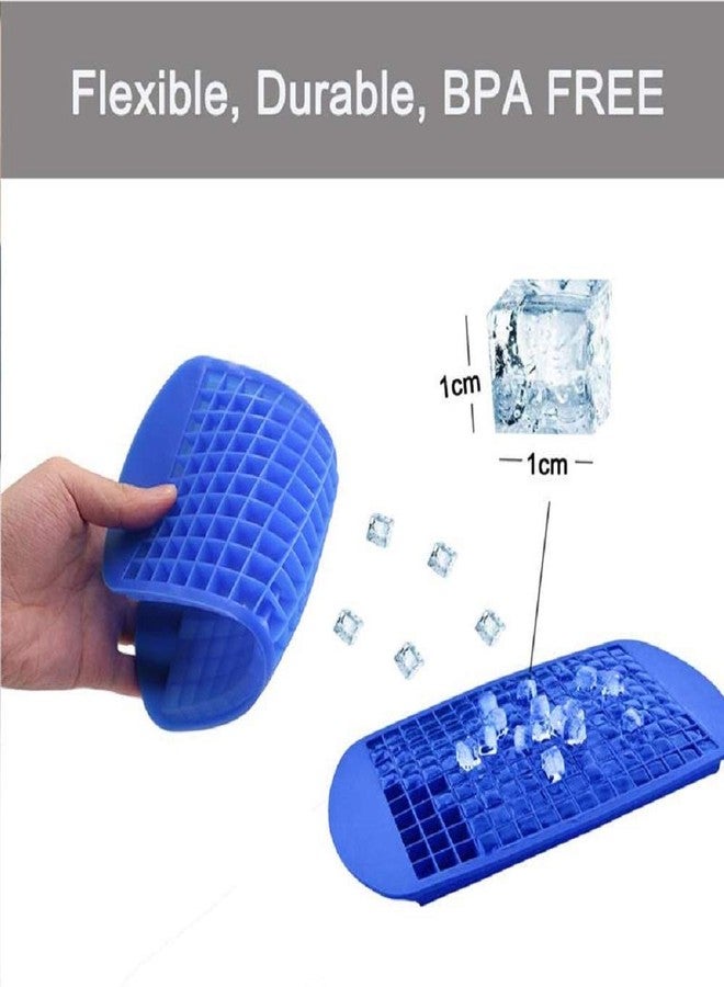 Toriox Mini Silicone Ice Cube Trays, 160 Grids Food Grade Small Ice Trays for Freezer, Ice Square Mould for Kitchen Bar Party Drinks (1 Pcs- Multi Color) - Image 3
